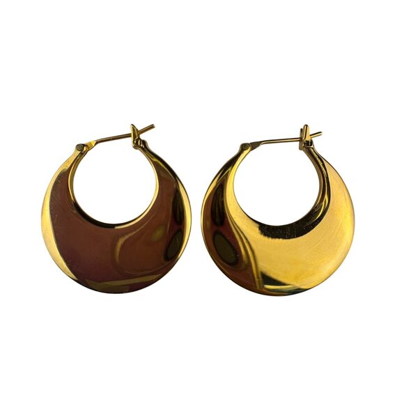 Monet Gold Tone 14K Gold Filled Hoop Earrings Pierced Vintage Jewelry - Picture 1 of 4